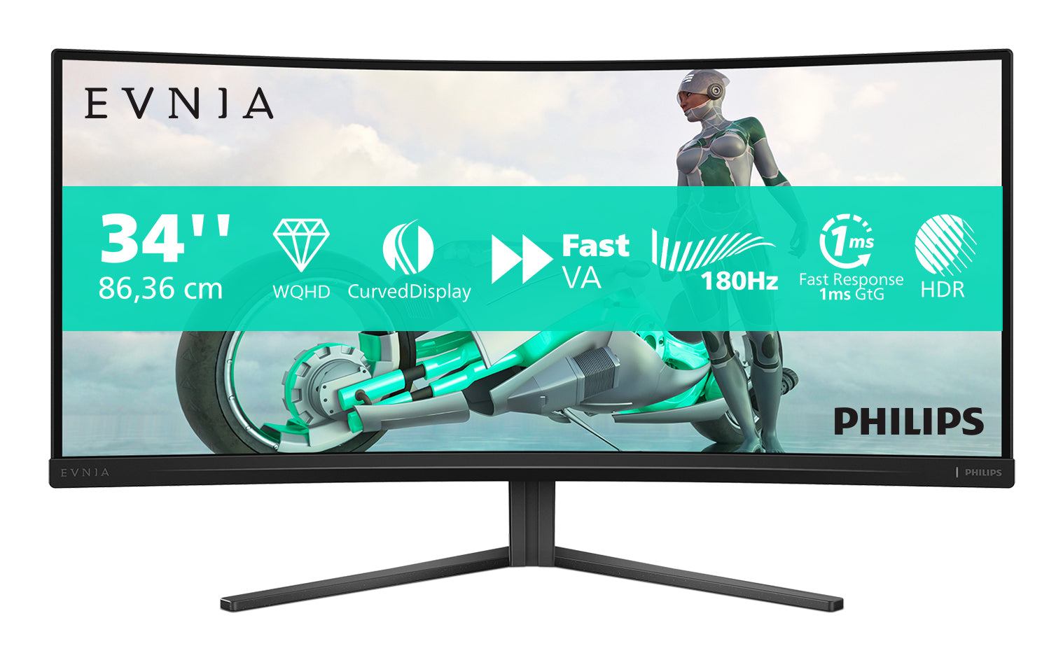Philips Evnia 3000 34M2C3500L 34 Fast VA 3440 x 1440 (UltraWide) HDMI DisplayPort 180Hz