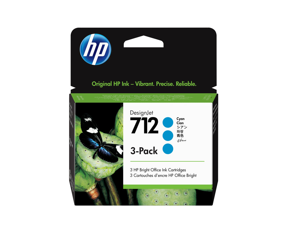 HP 712 Cyan Blæk 3ED77A