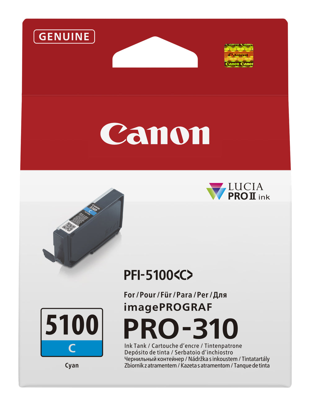 Canon PFI 5100 C Cyan Blækbeholder