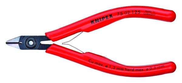 Knipex 7502 elektronik sidebidetang, 125mm