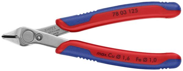 Knipex 7803 elektronik sidebidetang rustfri, 125mm