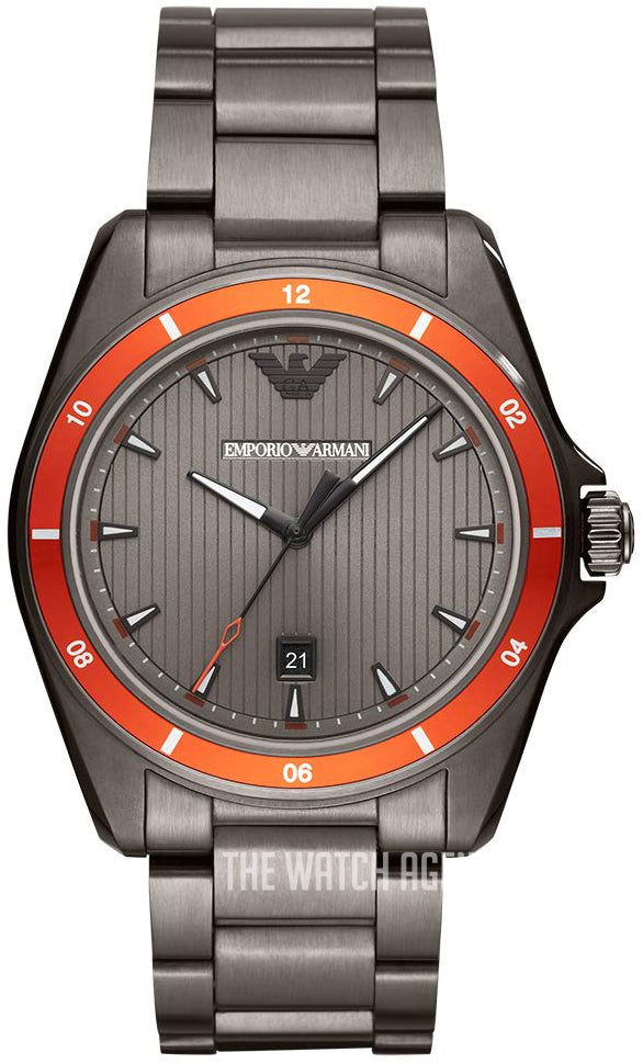 Emporio Armani Sigma kvarts grå skive grå stål rem ur For Men Ar11178