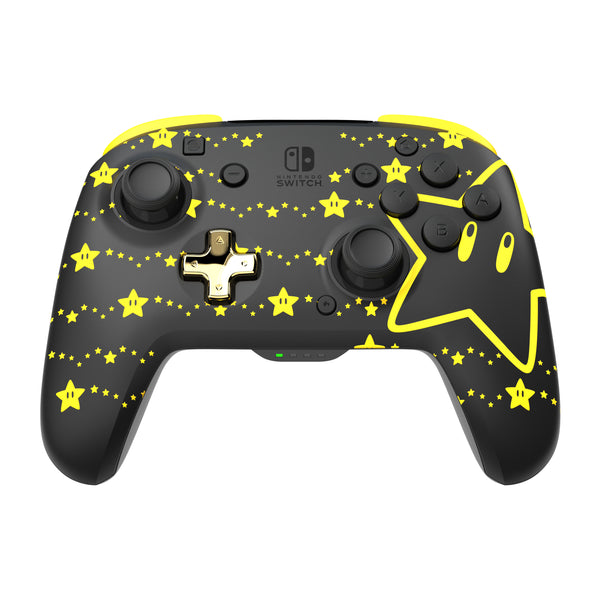 PDP REMATCH GLOW Sort, Gul Gamepad Analog/digital Nintendo Switch, Nintendo Switch OLED