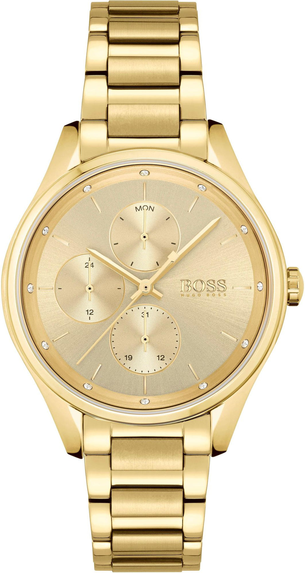 Hugo Boss dameur 1502584 Grand Course kvarts guldfarvet rustfrit stål