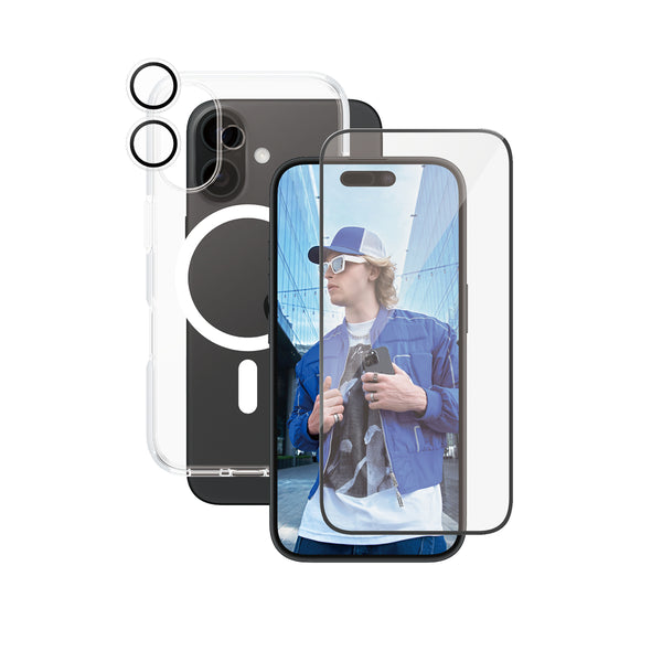 CARE by PanzerGlass Urban Combat Beskyttelsescover Hvid Gennemsigtig Apple iPhone 16
