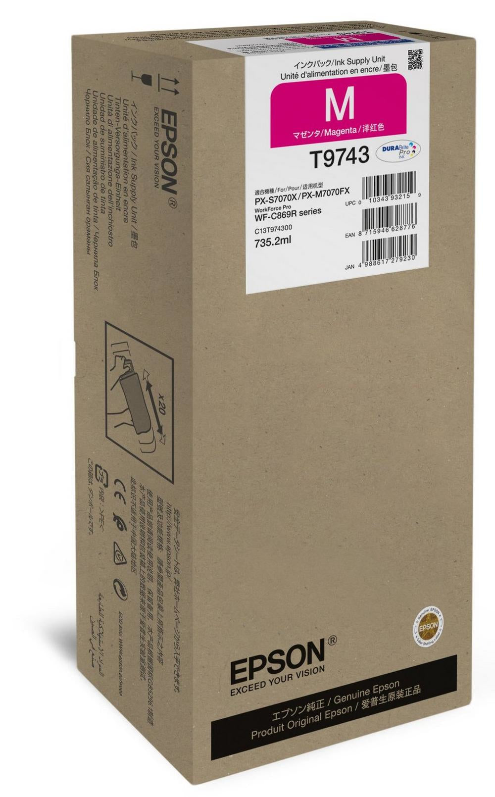 Epson T9743 Magenta Blæk