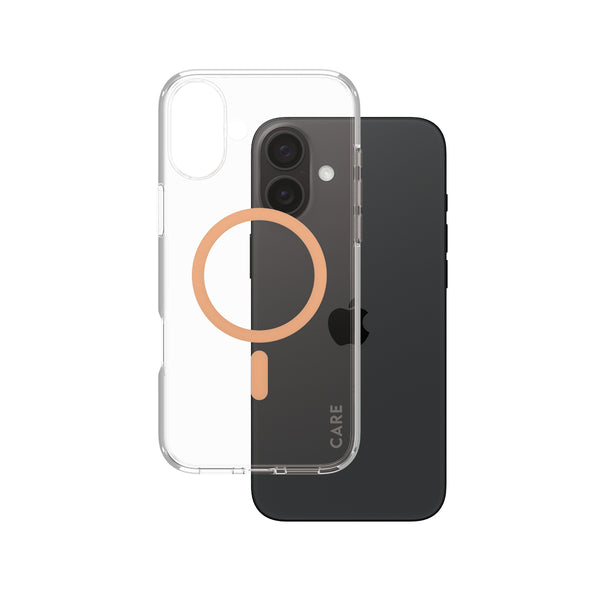 CARE by PanzerGlass Urban Combat Beskyttelsescover Gennemsigtig Ferskenplys Apple iPhone 16 Plus