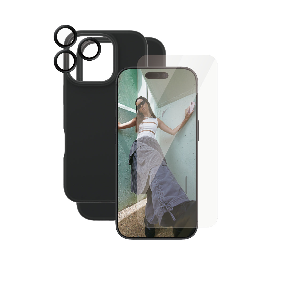 CARE by PanzerGlass Fashion 3-i-1 Beskyttelsescover Sort til iPhone 16 Pro