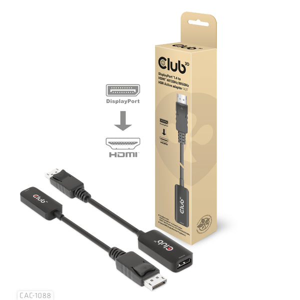 Club 3D CAC-1088 DisplayPort til HDMI Adapter Sort
