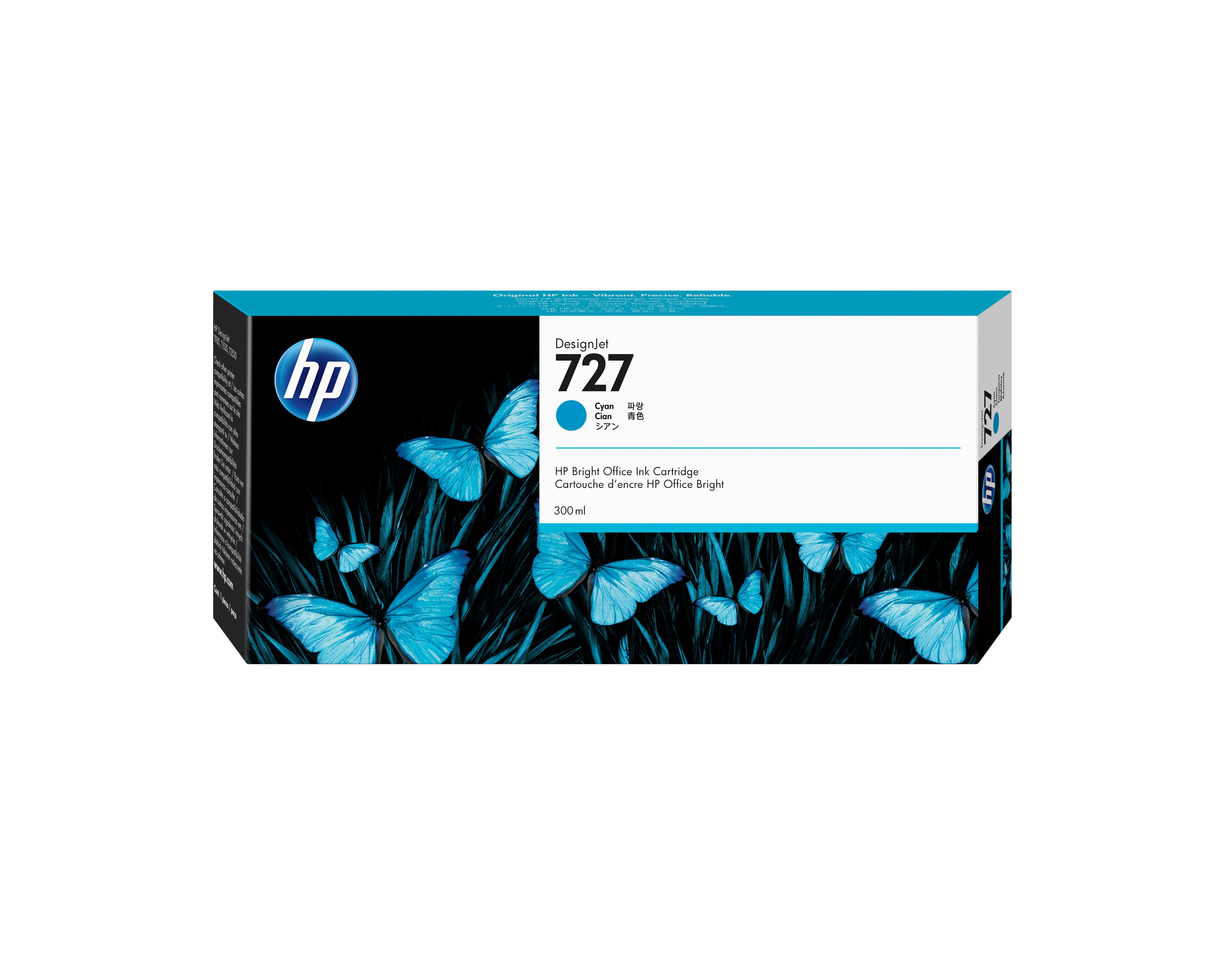 HP 727 Cyan Blæk F9J76A