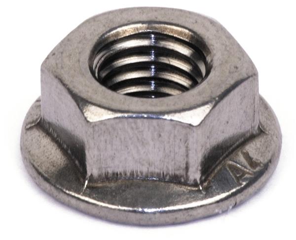 DIN 6923S flangemøtrik med fortanding rustfri A2 - 100stk
