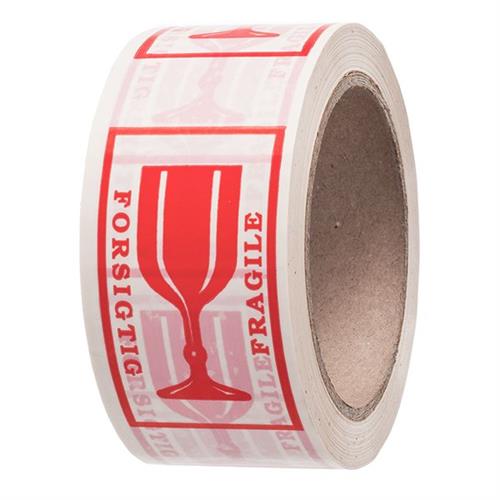Tape "Forsigtig" rød/hvid