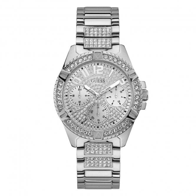 Guess Watches Guess dameur sølv Crystals Glitz skive W1156l1