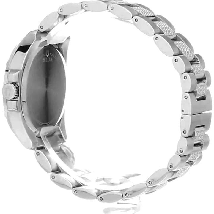 Bulova Crystal Collection Chronograph sort skive tofarvet stål rem ur For Men 96c126