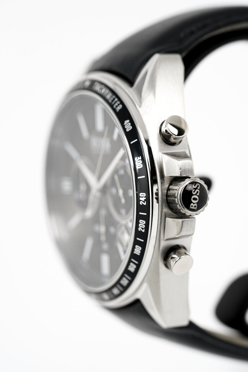 Hugo Boss Men S ur Chronograph sort Driver læder Hb1513085