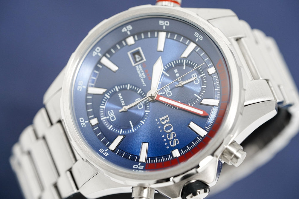 Hugo Boss Men S ur Chronograph Globetrotter blå Hb1513823