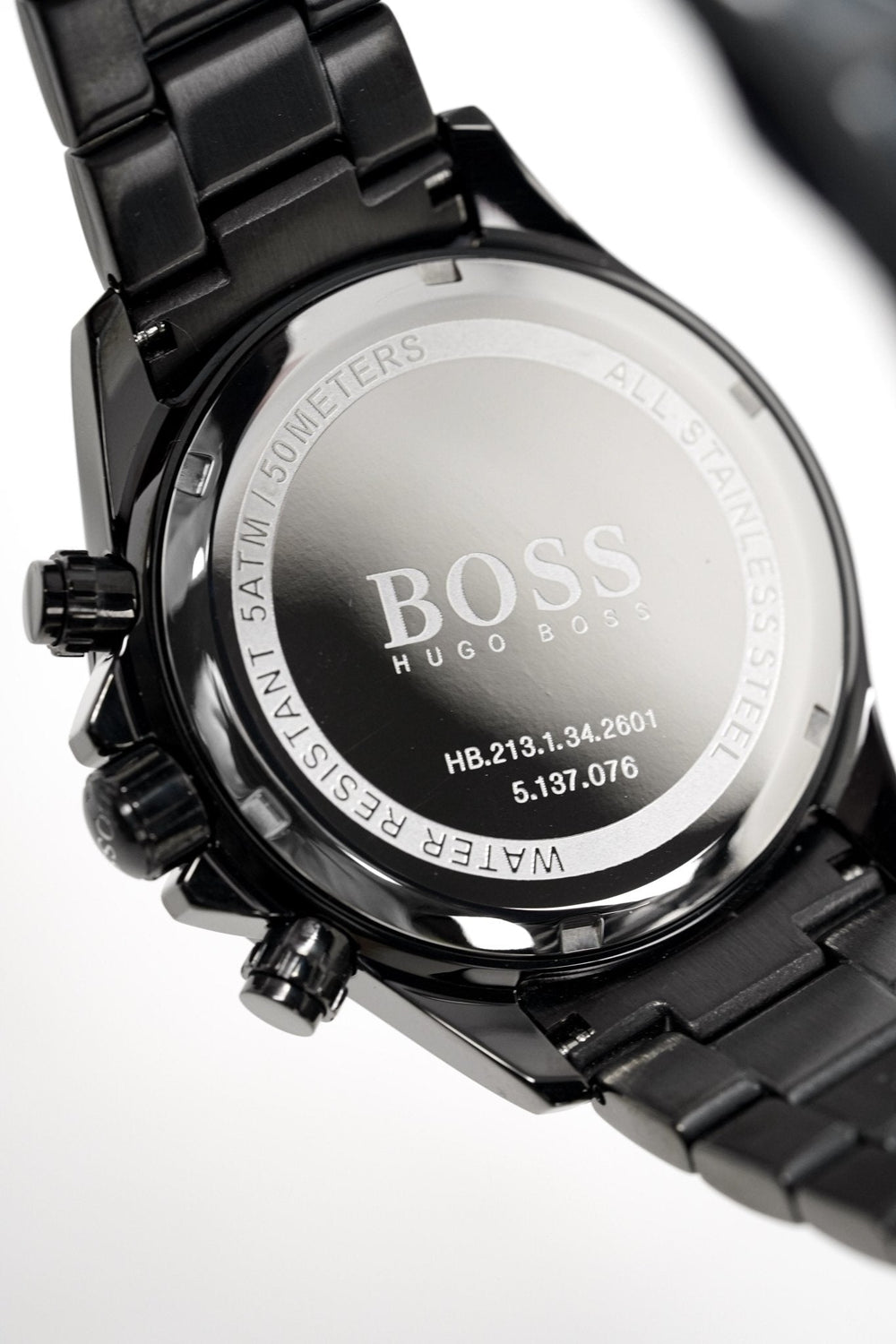 Hugo Boss Men S ur Chronograph Ikon sort PVD-belægning Hb1512961