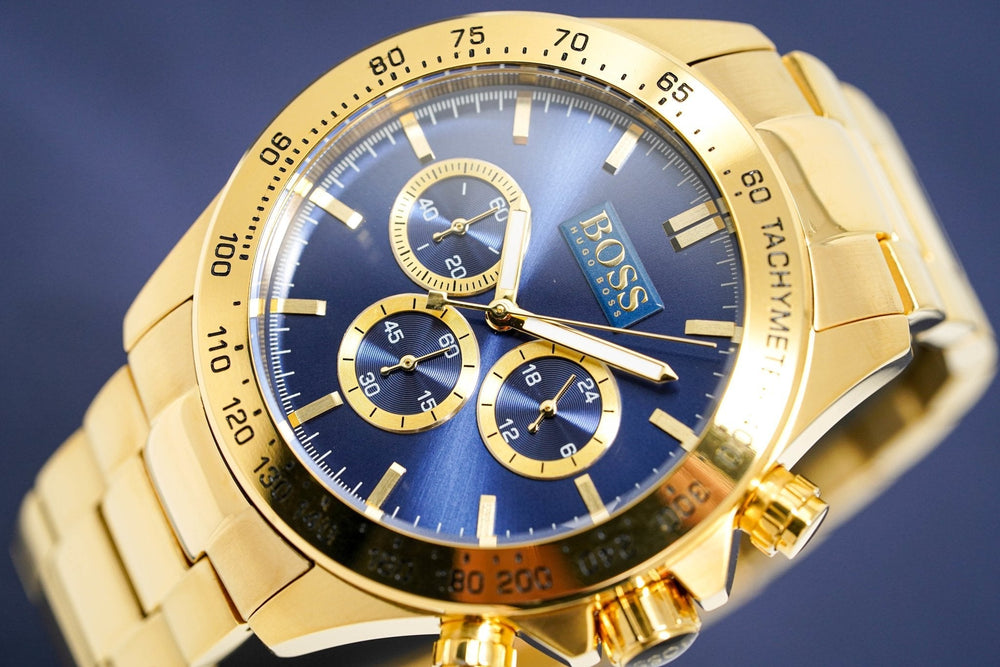 Hugo Boss Men S ur Chronograph Ikon guldfarvet Hb1513340