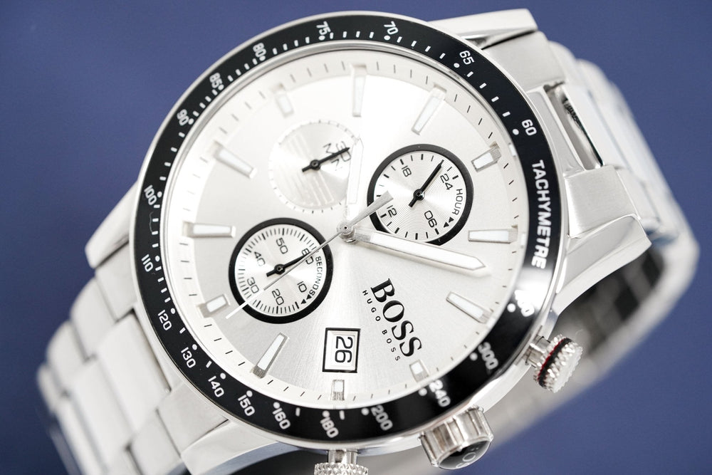 Hugo Boss Men S ur Chronograph Rafale sølv Hb1513511