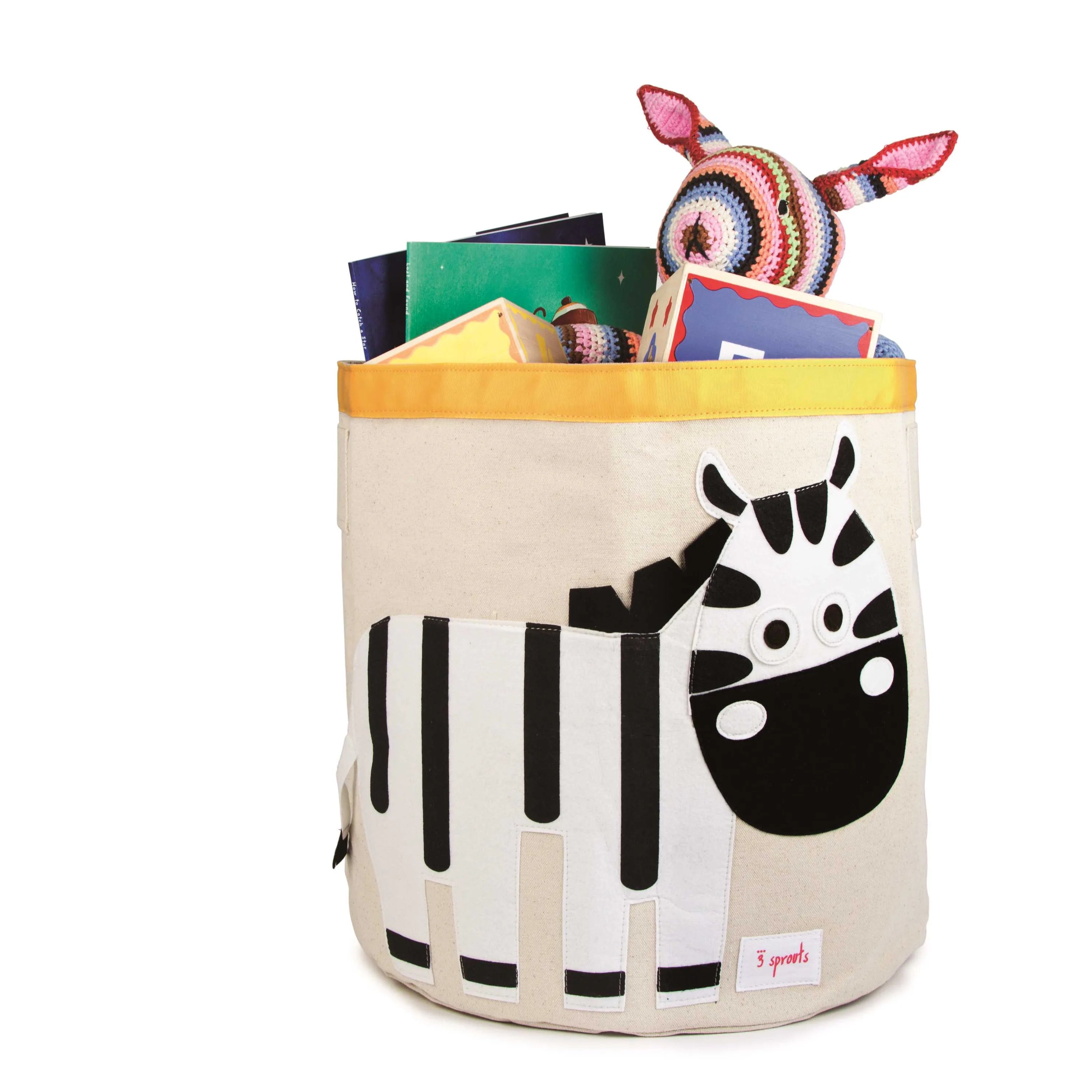 Opbevaringsbeholder Rund – Zebra – 3 Sprouts