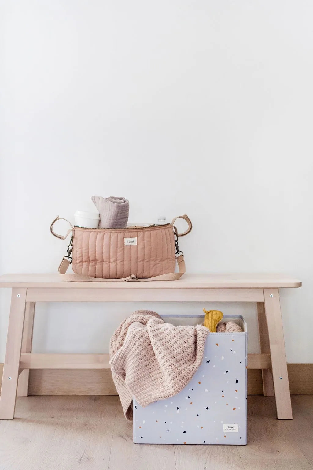 Opbevaringskasse – Terrazzo, Lysegrå – 3 Sprouts