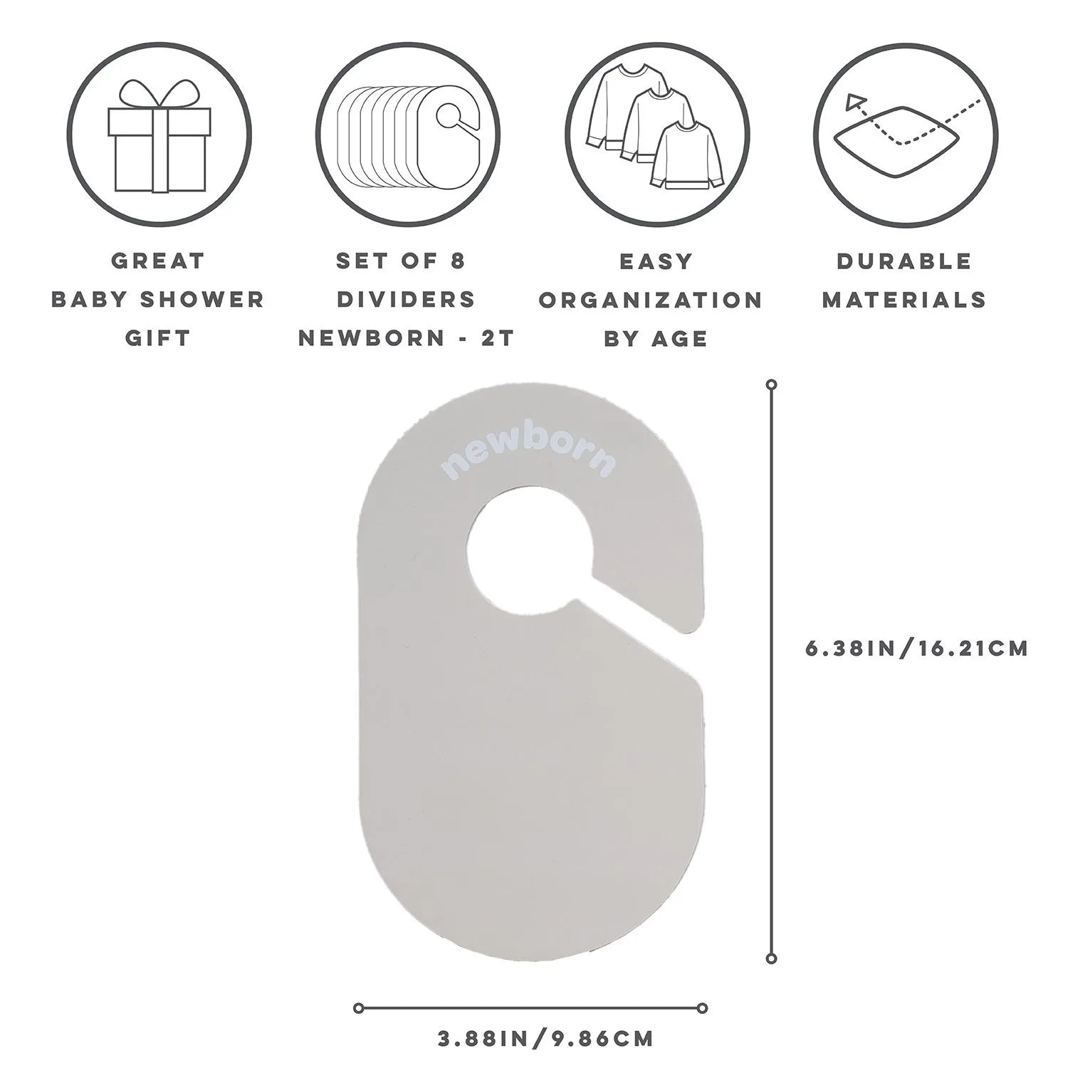 Skabsdeler (8 Stk.) – Beige grå – 3 Sprouts