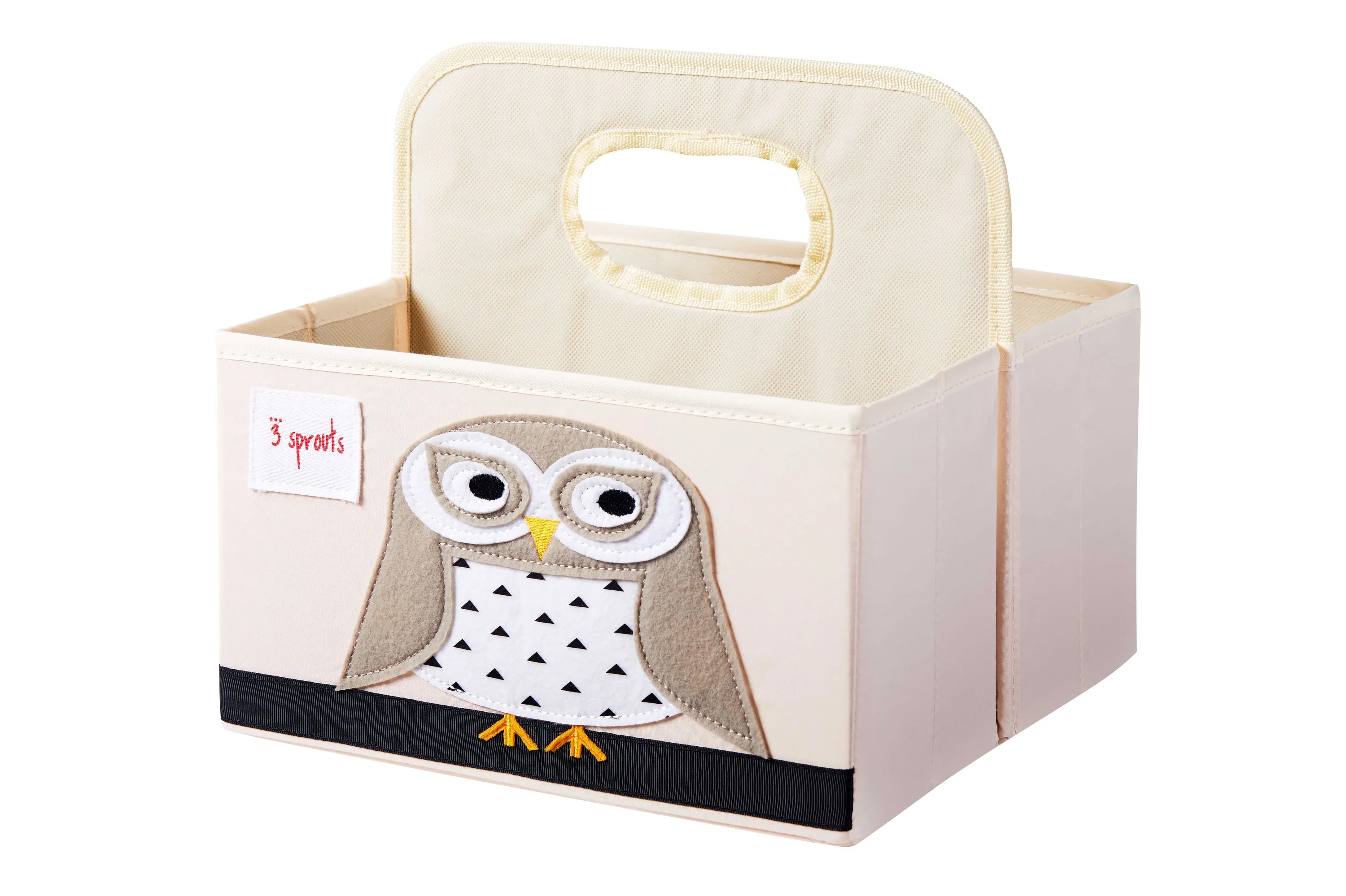 Opbevaringskurv Med Hank Til Bleer – Ugle – 3 Sprouts