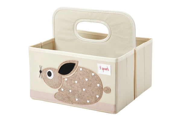 Opbevaringskurv Med Hank Til Bleer – Kanin – 3 Sprouts