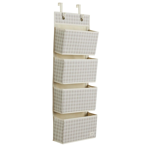 3 Sprouts Dørophæng med lommer, Gingham beige