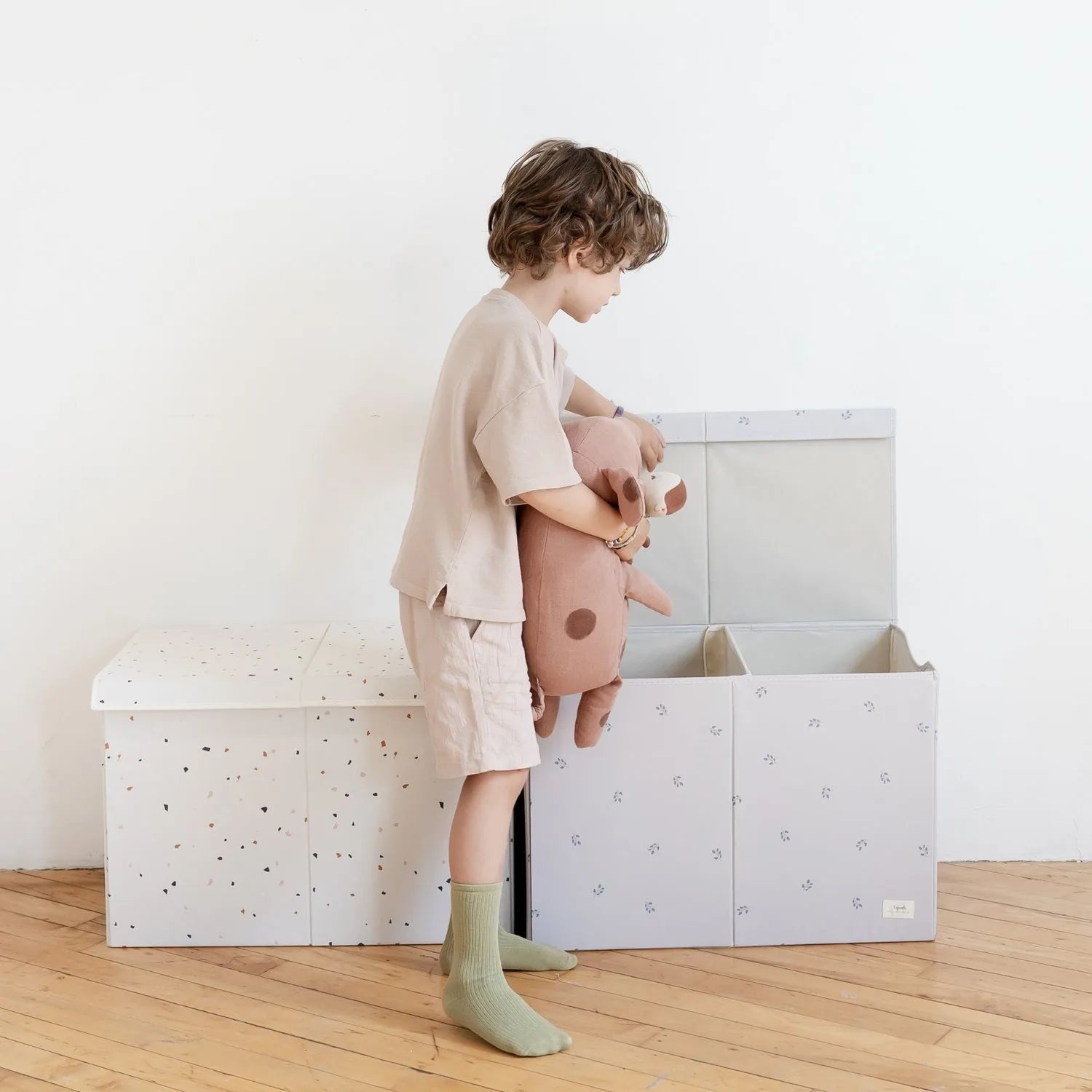 Opbevaringskasse Med Låg – Blåbær taube – 3 Sprouts