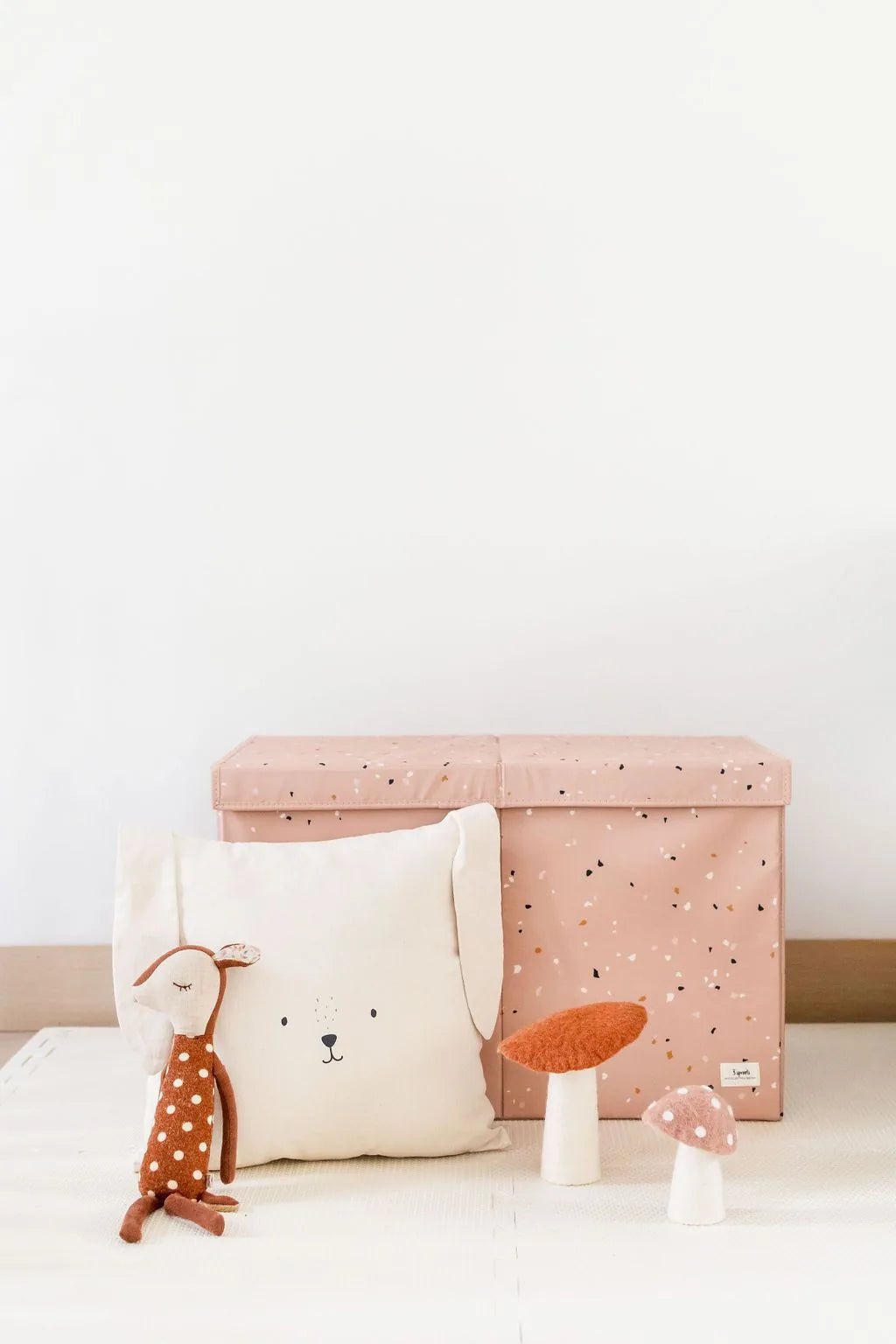 Opbevaringskasse Med Låg – Terrazzo, Ler – 3 Sprouts