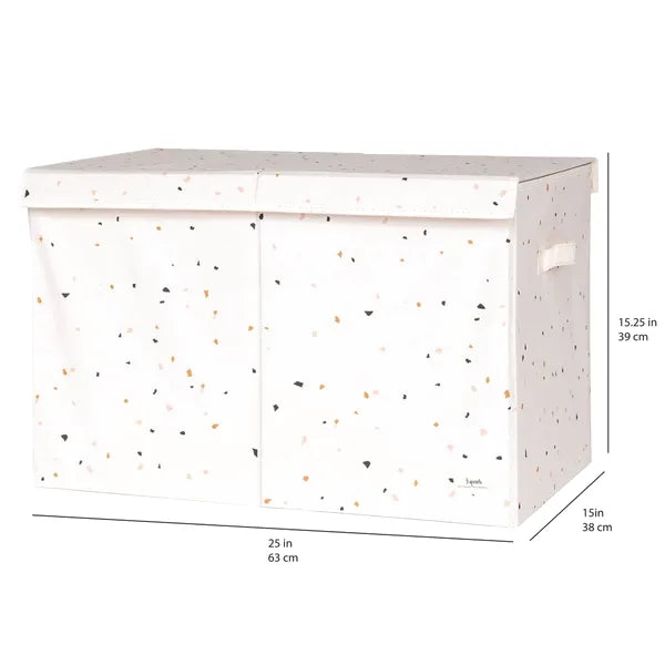 Opbevaringskasse Med Låg – Terrazzo, Creme – 3 Sprouts