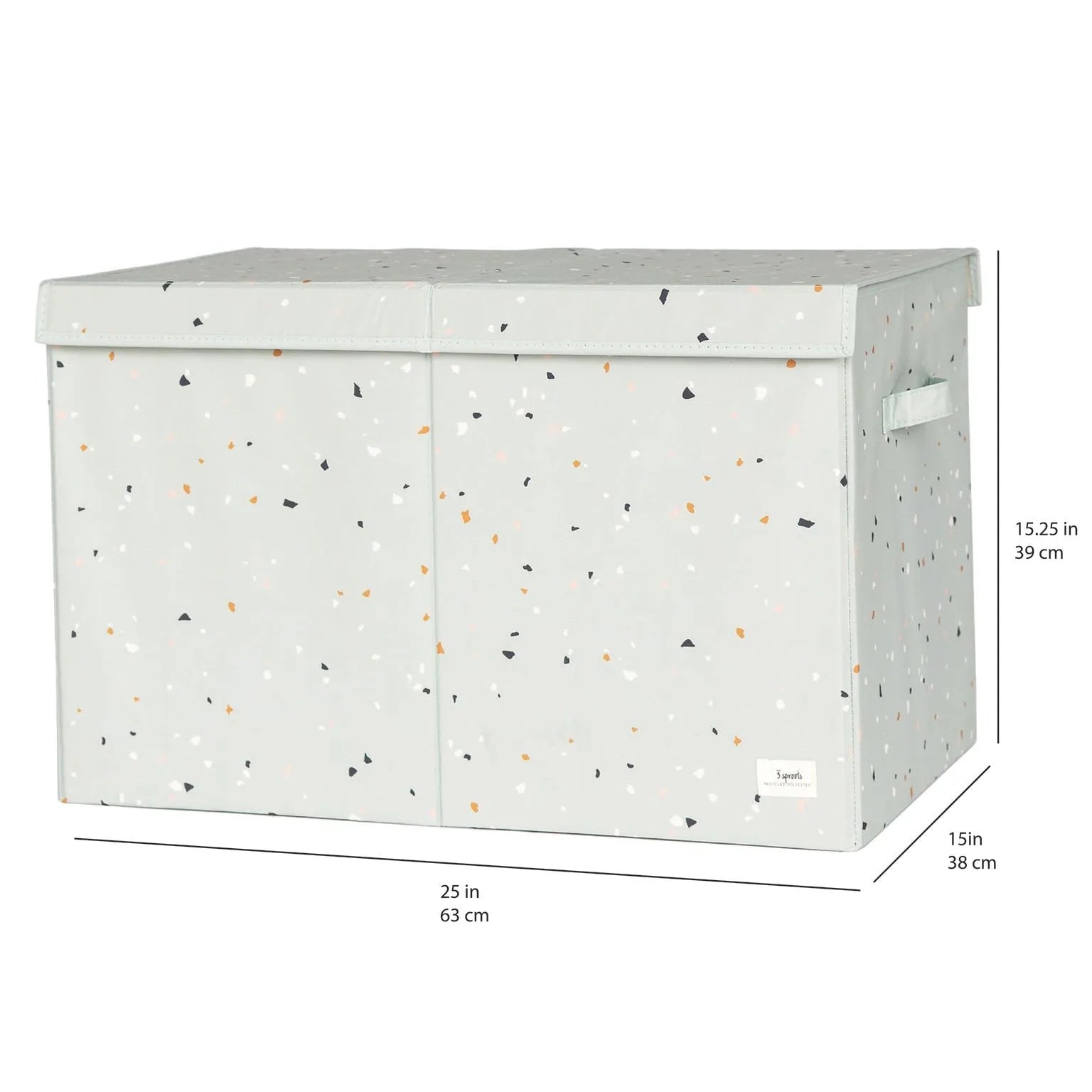 Opbevaringskasse Med Låg – Terrazzo, Grøn – 3 Sprouts