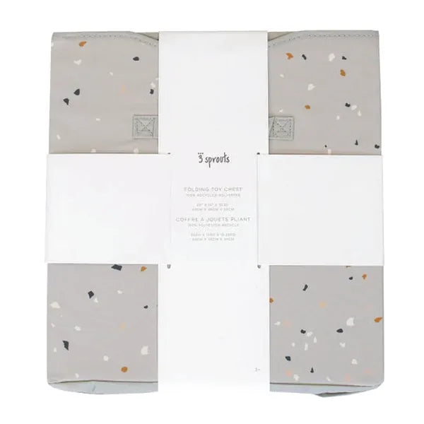 Opbevaringskasse Med Låg – Terrazzo, Lysegrå – 3 Sprouts