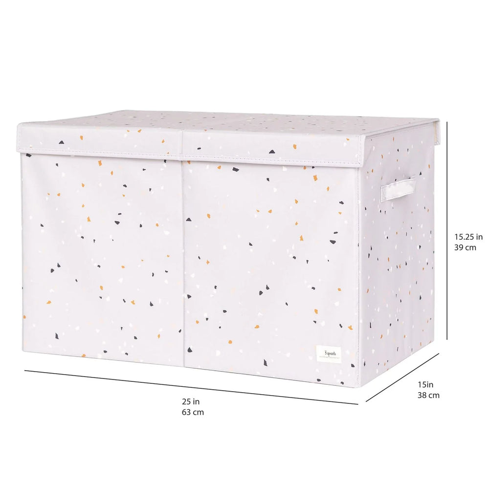 Opbevaringskasse Med Låg – Terrazzo, Lysegrå – 3 Sprouts