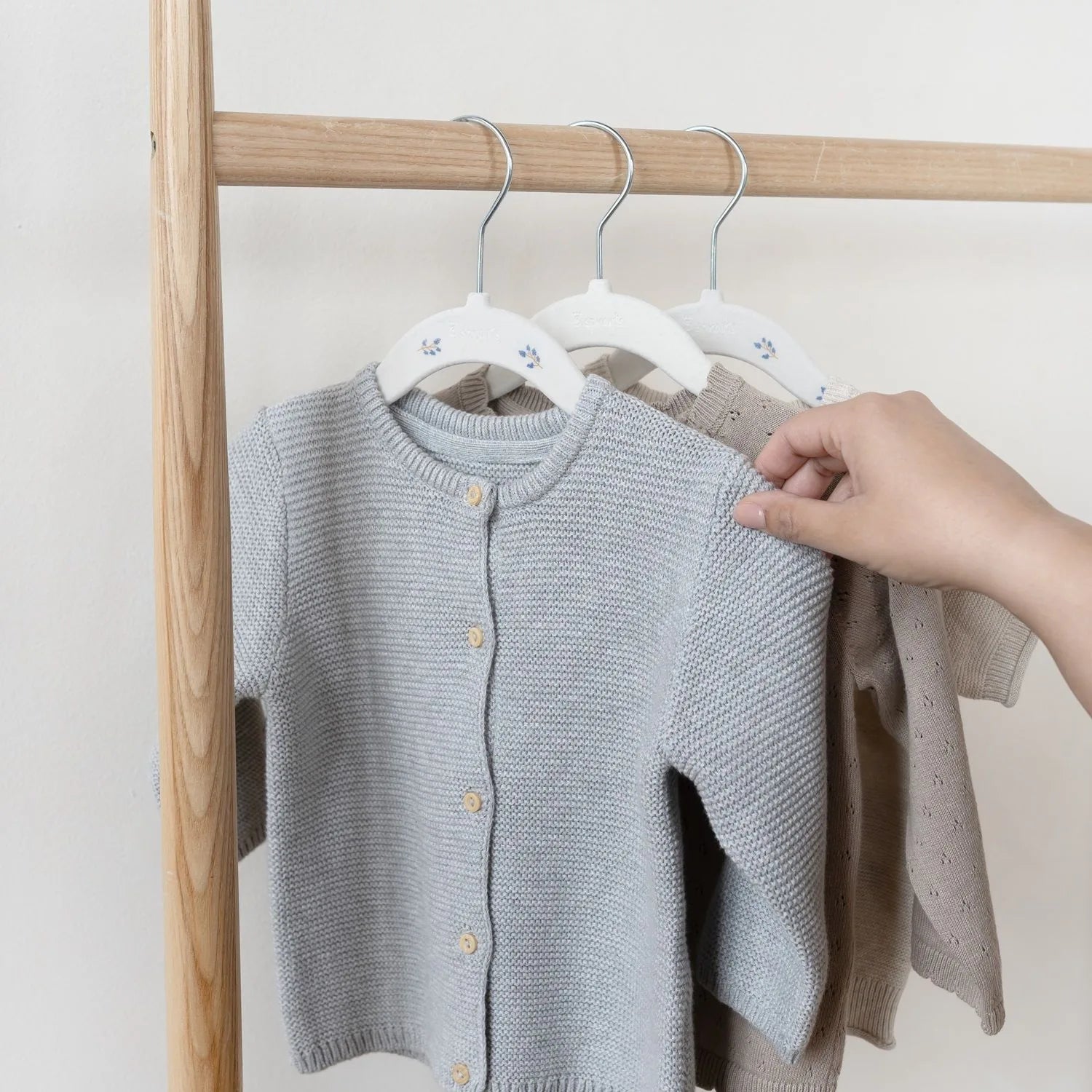 Velourbøjle (15 Stk.) – Blåbær, creme – 3 Sprouts