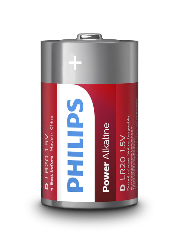 Philips Power Alkaline LR20P2B/10 D/LR20 - 2 stk