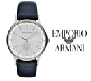 Emporio Armani Renato hvid skive blå læder rem ur For Men Ar11119