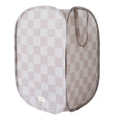 3 Sprouts Pop-up vasketøjskurv, Checkerboard beige