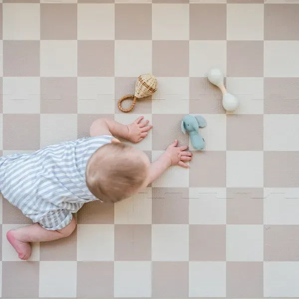 3 prouts Gulvpuslespil, Checkerboard beige