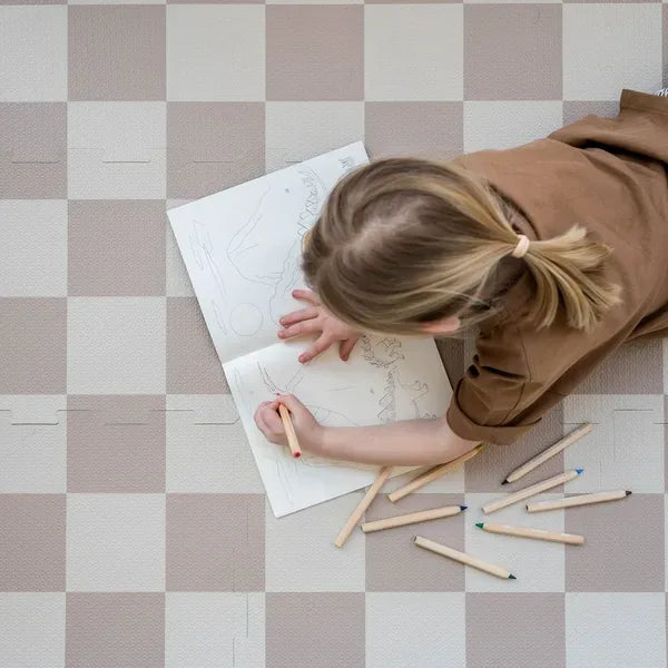 3 prouts Gulvpuslespil, Checkerboard beige
