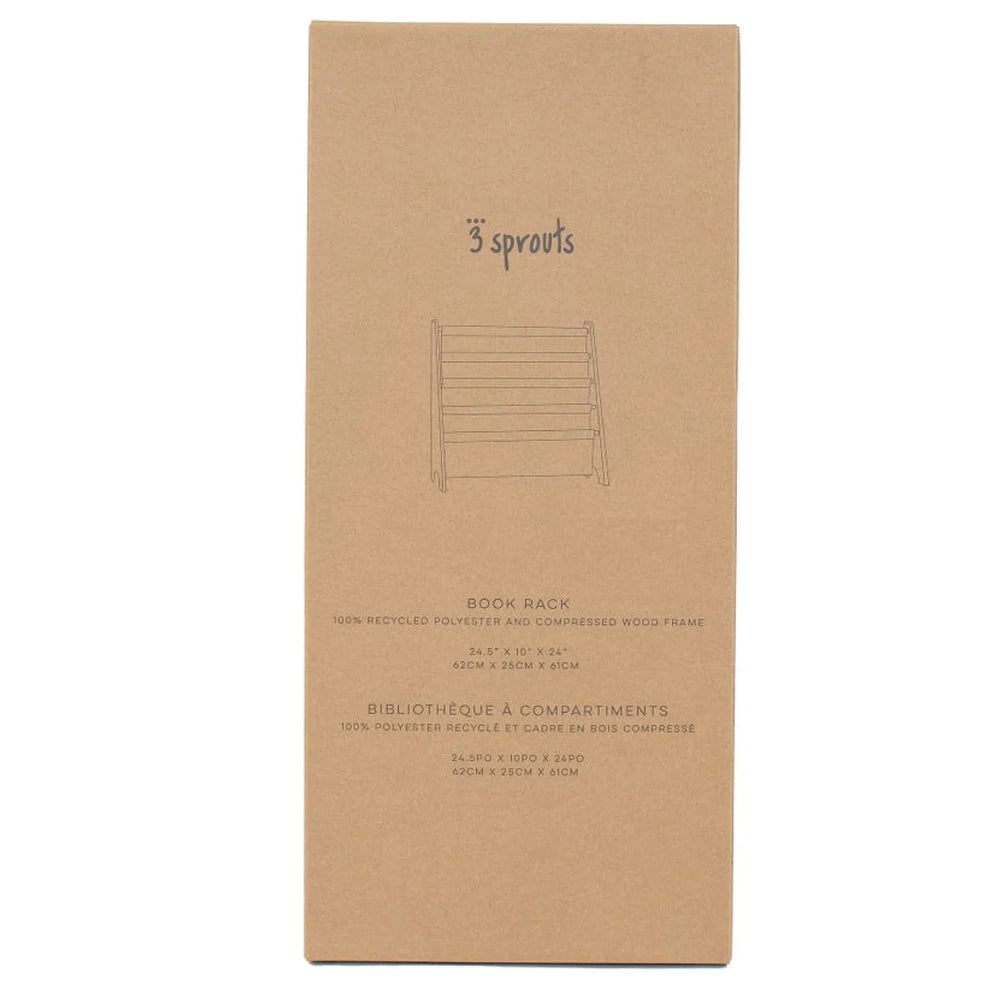 Bogreol i børnehøjde 61x62x25 cm – lerfarvet MDF med jernramme – 3 Sprouts