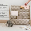 Bogreol Træ – Checkerboard beige – 3 Sprouts
