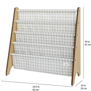 Bogreol Træ – Gingham beige – 3 Sprouts