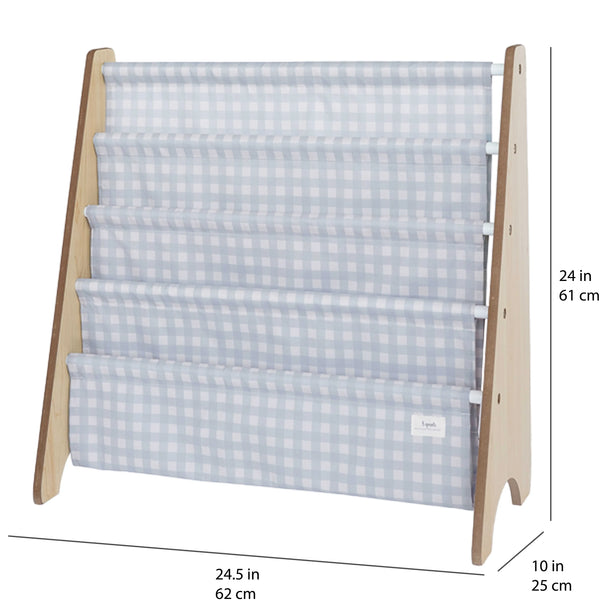 Bogreol Træ – Gingham blå – 3 Sprouts