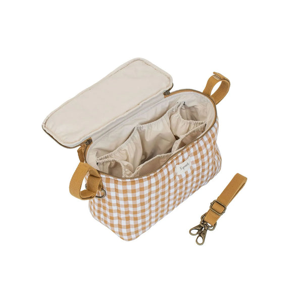 3 Sprouts Opbevaringskurv til klap- og barnevogn (Organizer), Quilt/Gingham sennep
