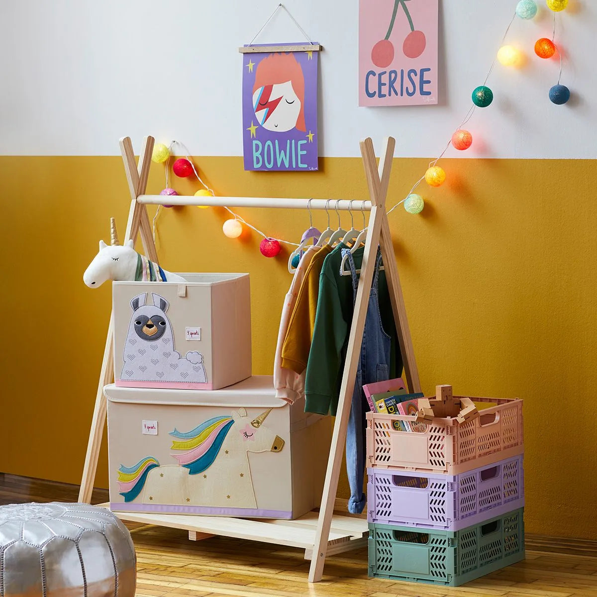 Opbevaringskasse Med Låg – Enhjørning – 3 Sprouts