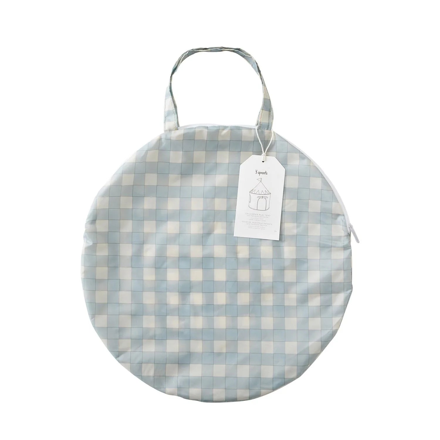 Legetelt – Gingham blå – 3 Sprouts