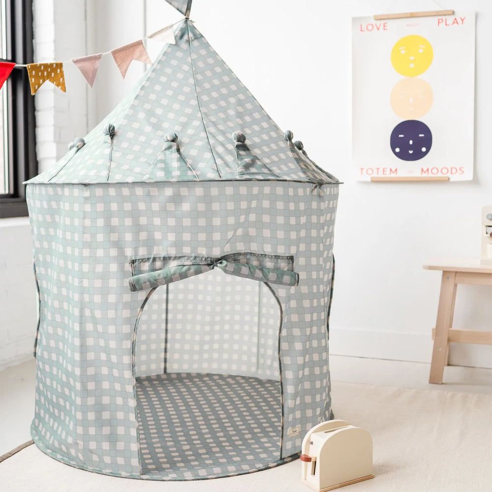 Legetelt – Gingham blå – 3 Sprouts