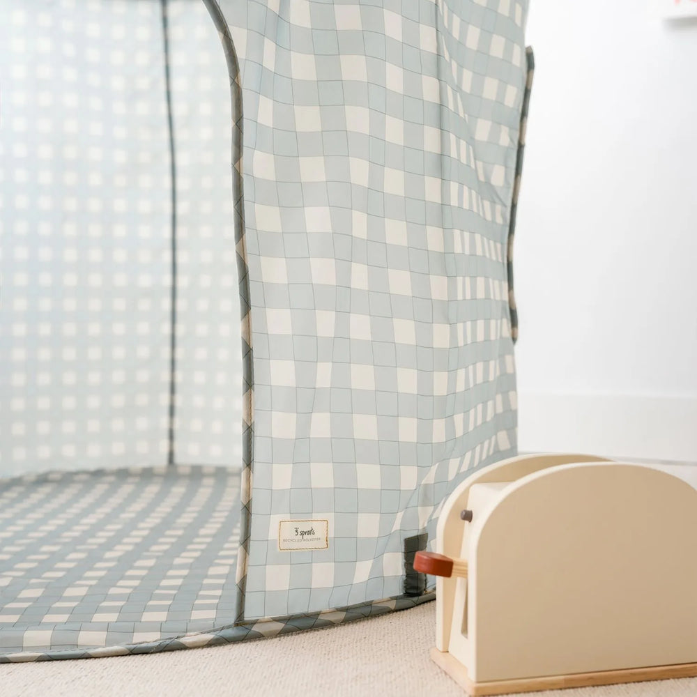 Legetelt – Gingham blå – 3 Sprouts